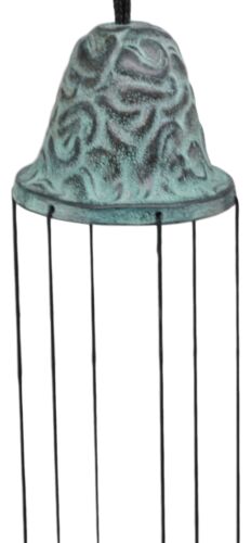 Ebros Gift Verdi Green Brass Metal Nautical Sleeping Mermaid Wind Chime Sirens Of The Seas