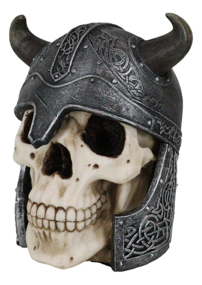 Ebros Gift Viking Lord Chieftain Horned Helmet Skull Jewelry Box Figurine Sculpture