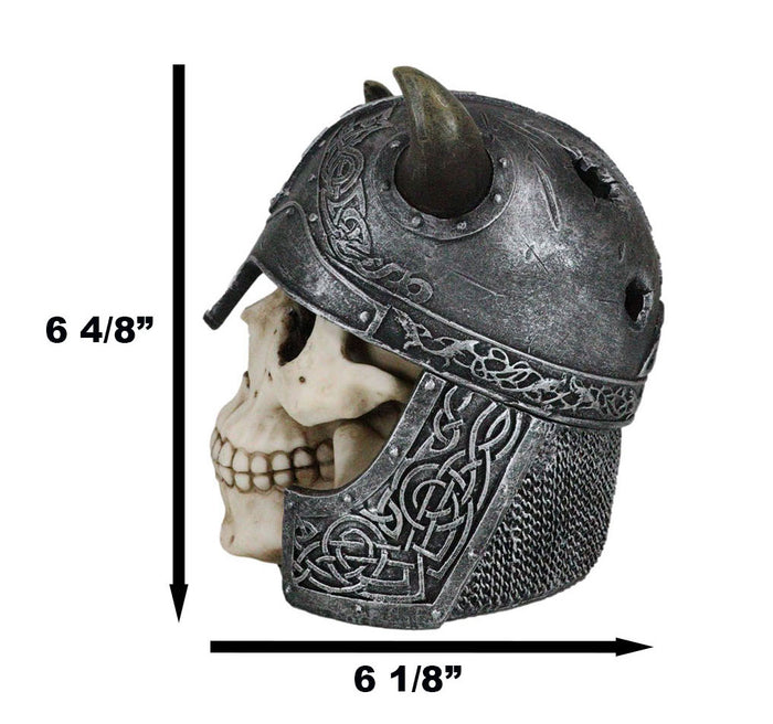 Ebros Gift Viking Lord Chieftain Horned Helmet Skull Jewelry Box Figurine Sculpture