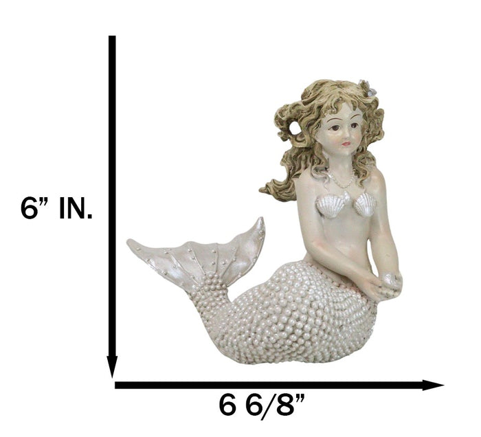 Ebros Gift Vintage Ocean Atlantis Seated Mergirl Mermaid Coraline With Pearly Tail Figurine