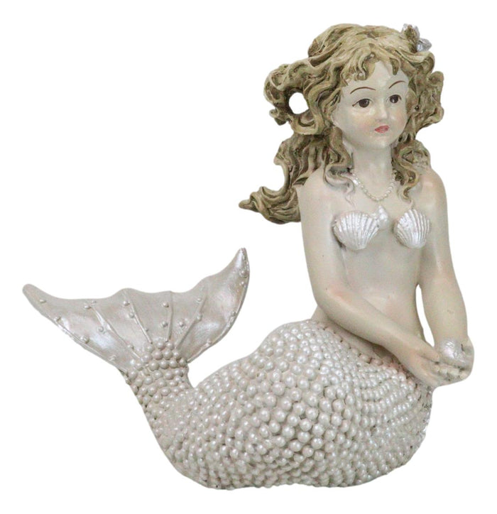 Ebros Gift Vintage Ocean Atlantis Seated Mergirl Mermaid Coraline With Pearly Tail Figurine