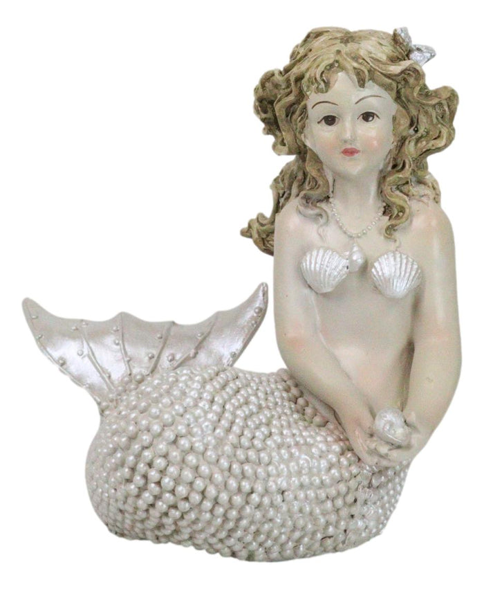 ebros gift Vintage Ocean Atlantis Seated Mergirl Mermaid Coraline With Pearly Tail Figurine