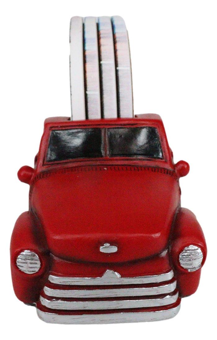 Ebros Gift Vintage Red Pickup Truck Hauling Road Trip Route 66 Decal Coasters Figurine Set
