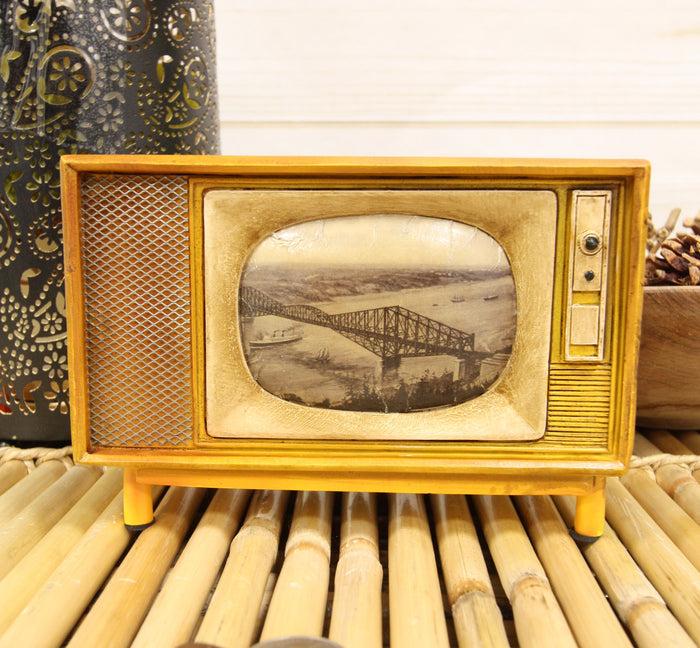 ebros gift Vintage Retro Rectangle TV Television Box Set Money Coin Piggy Bank Accent Decor