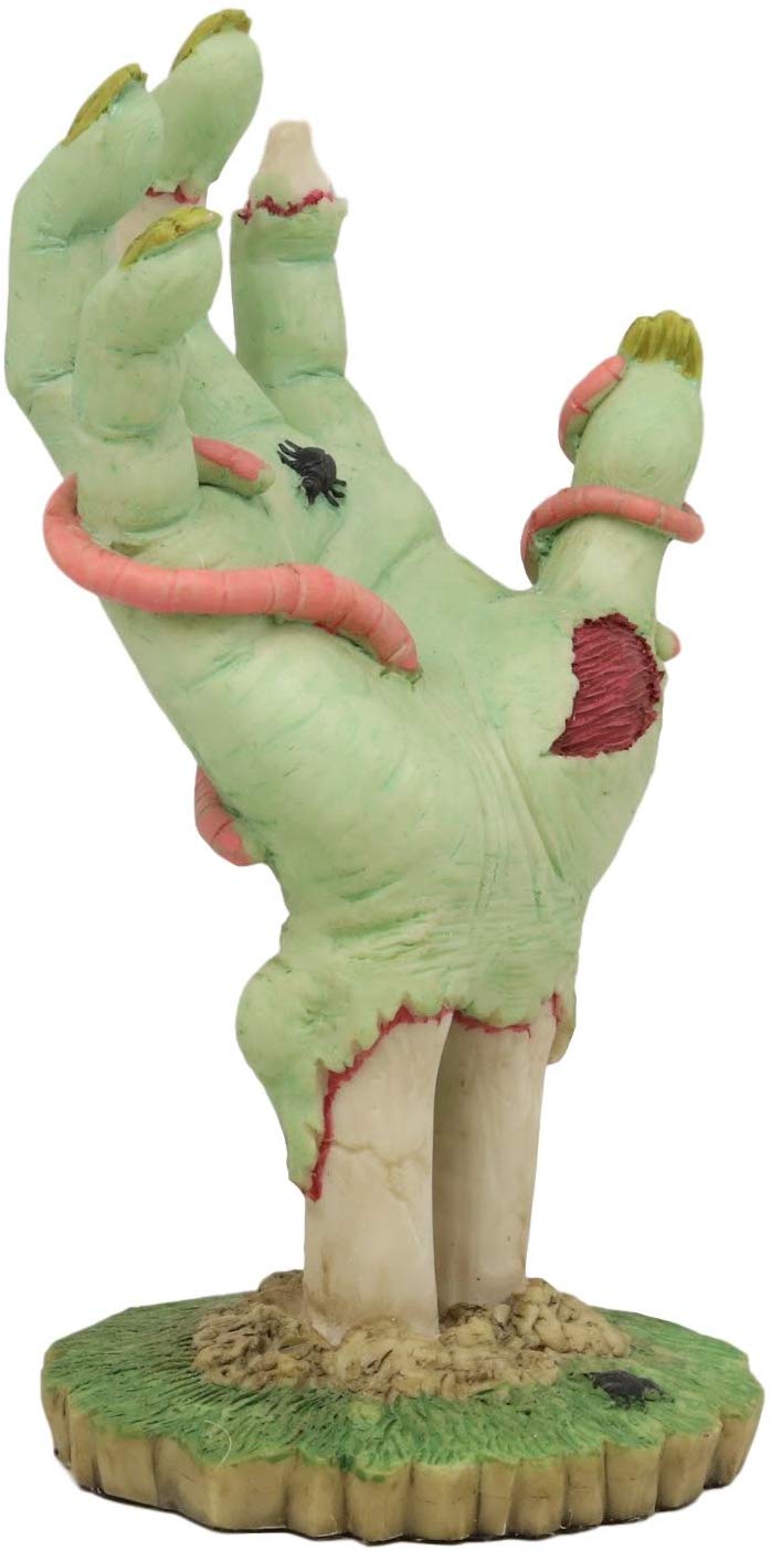 Ebros Gift Walker Undead Zombie Rotten Flesh Bone Hand With Insects Figurine Jewelry Tree