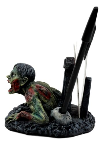 Ebros Gift Walking Dead Crawling Zombie Pen & Business Cards Holder 4.5"L Office Decor
