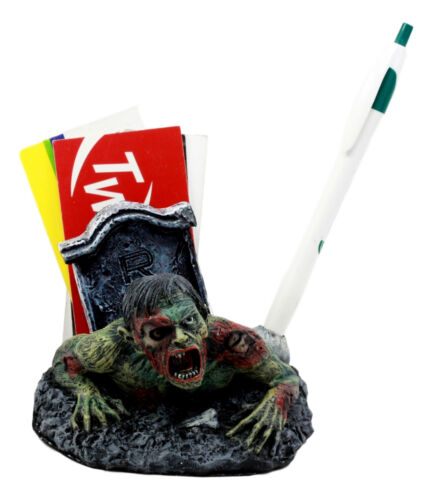 ebros gift Walking Dead Crawling Zombie Pen & Business Cards Holder 4.5"L Office Decor