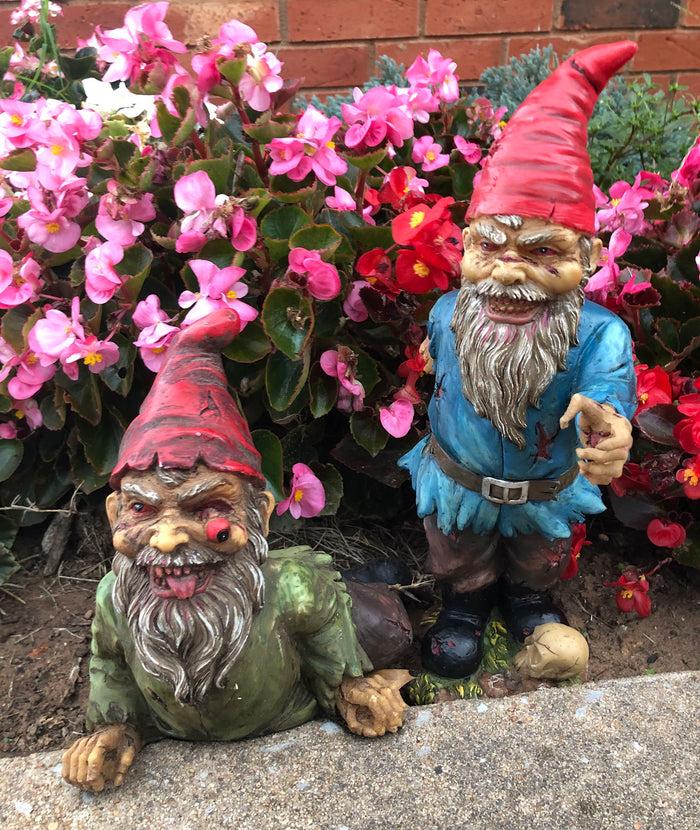 ebros gift Walking Dead Standing And Crawling Zombie Gnomes With Severed Limbs Statue Set