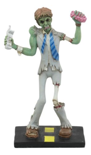 ebros gift Walking Dead Wall Street Zombie Holding Brains Name Card Holder Figurine