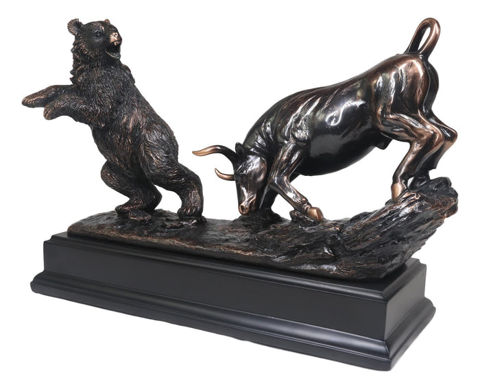 Ebros Gift Wall Street Stock Market Signature Charging Bull With Conceding Bear Statue