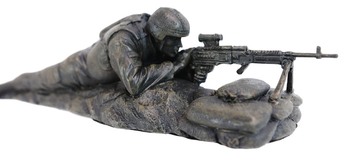 Ebros Gift War Marine Scout Sniper Soldier With Long Range Rifle Gun On Tripod Stand Statue