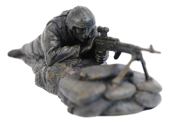 Ebros Gift War Marine Scout Sniper Soldier With Long Range Rifle Gun On Tripod Stand Statue