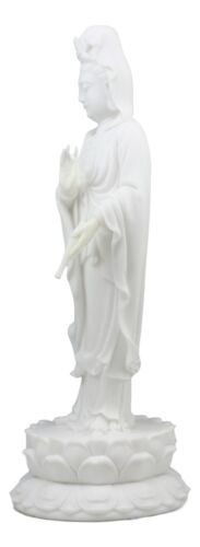 Ebros Gift Water And Moon Bodhisattva Goddess Kuan Yin Standing On Lotus Statue 12.75"H