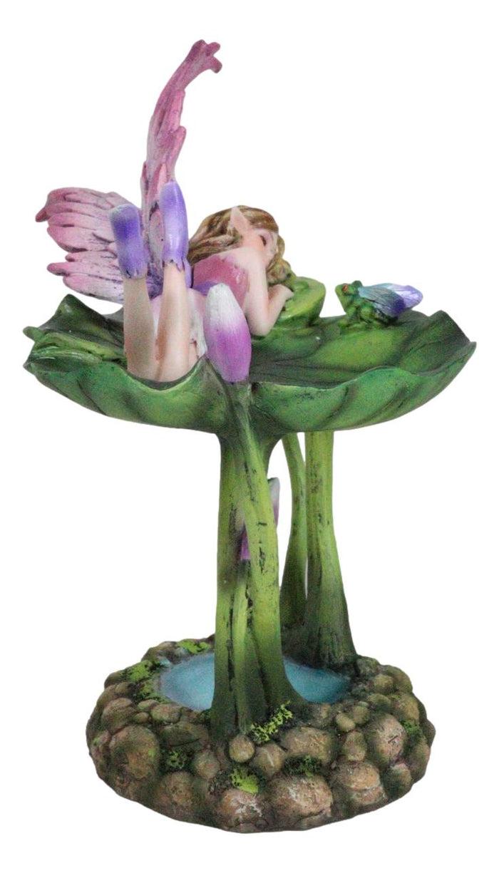 Ebros Gift Water Garden Blonde Fairy Thumbelina Sleeping On Lotus Jewelry Tray Figurine