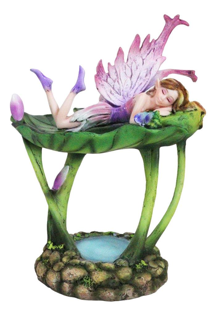 ebros gift Water Garden Blonde Fairy Thumbelina Sleeping On Lotus Jewelry Tray Figurine