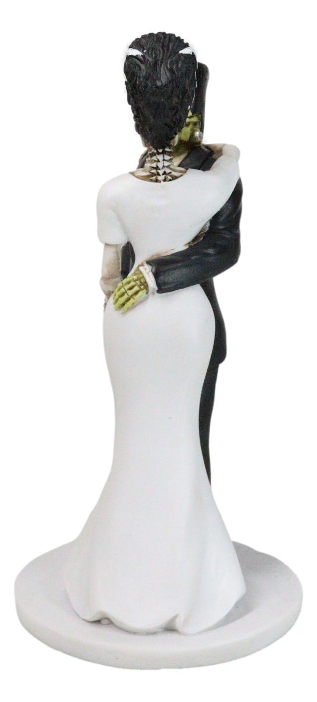 Ebros Gift Wedding Dance Skeleton Frankenstein Skull Bride And Groom Love Sign Figurine