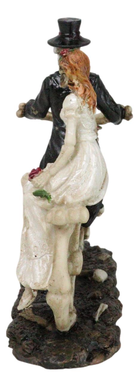Ebros Gift Wedding Skeletons Bride And Groom Riding Skeletal Bones Roses Bicycle Figurine