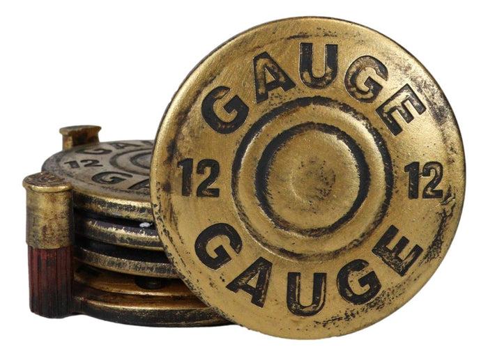 Ebros Gift Western 12 Gauge Shotgun Bullet Shells Hunter's Ammo Coaster Set With 4 Coasters