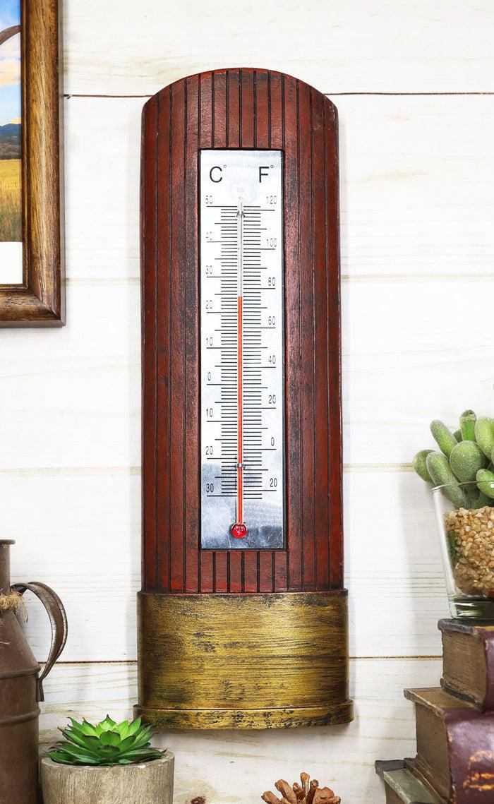 ebros gift Western 12 Gauge Shotgun Shell Ammo Bullet In Red And Gold Wall Thermometer