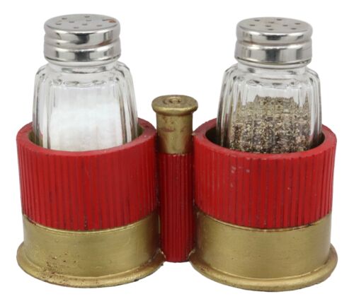 Ebros Gift Western 12 Gauge Shotgun Shells Ammo Salt And Pepper Shakers Holder Decor