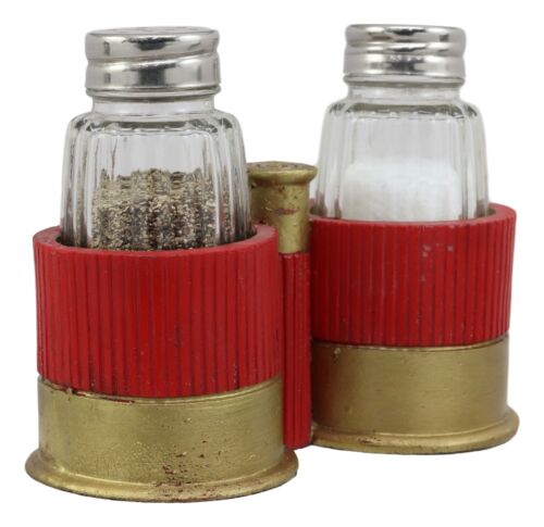 Ebros Gift Western 12 Gauge Shotgun Shells Ammo Salt And Pepper Shakers Holder Decor