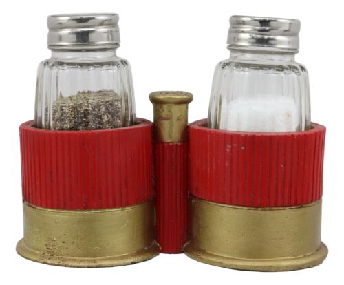 ebros gift Western 12 Gauge Shotgun Shells Ammo Salt And Pepper Shakers Holder Decor