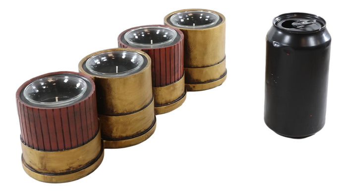 Ebros Gift Western 12 Gauge Shotgun Shells Ammo Shell Casing 4 Votive Inserts Candle Holder