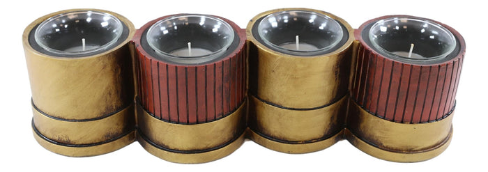 Ebros Gift Western 12 Gauge Shotgun Shells Ammo Shell Casing 4 Votive Inserts Candle Holder