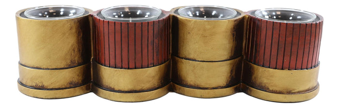 Ebros Gift Western 12 Gauge Shotgun Shells Ammo Shell Casing 4 Votive Inserts Candle Holder