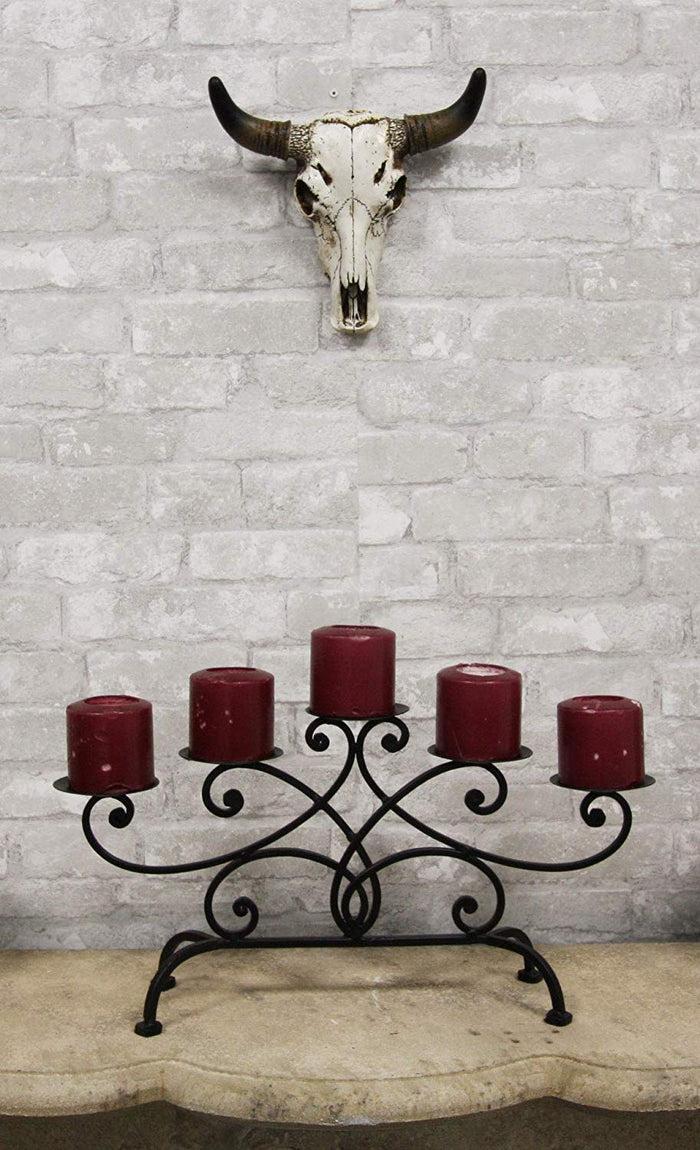 Ebros Gift Western Aged White Steer Bison Buffalo Bull Cow Horned Skull Head Wall Decor