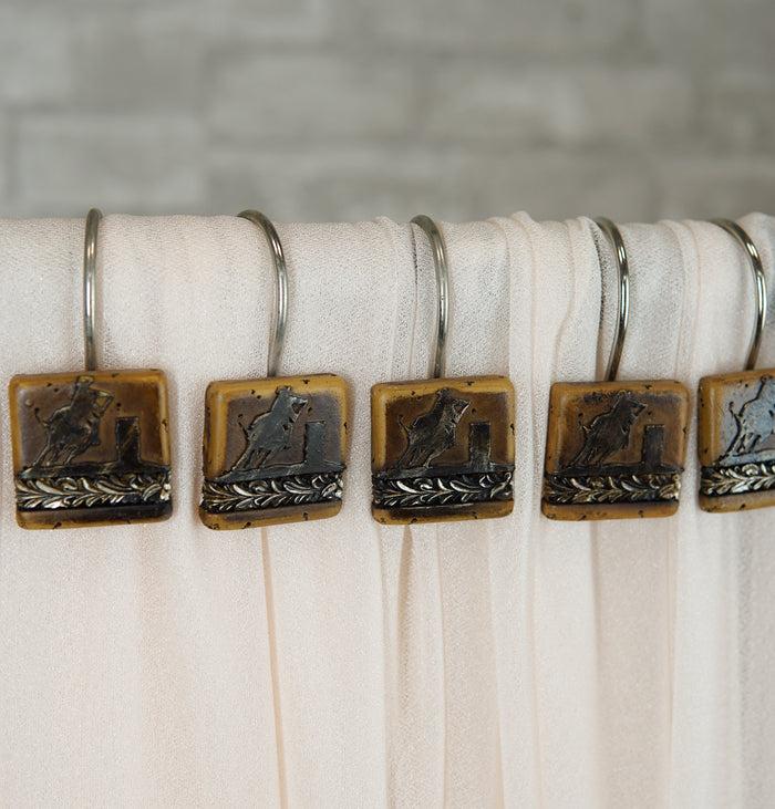 ebros gift Western Barrel Racer With Floral Patterns Bathroom Shower Curtain Hooks 12pk