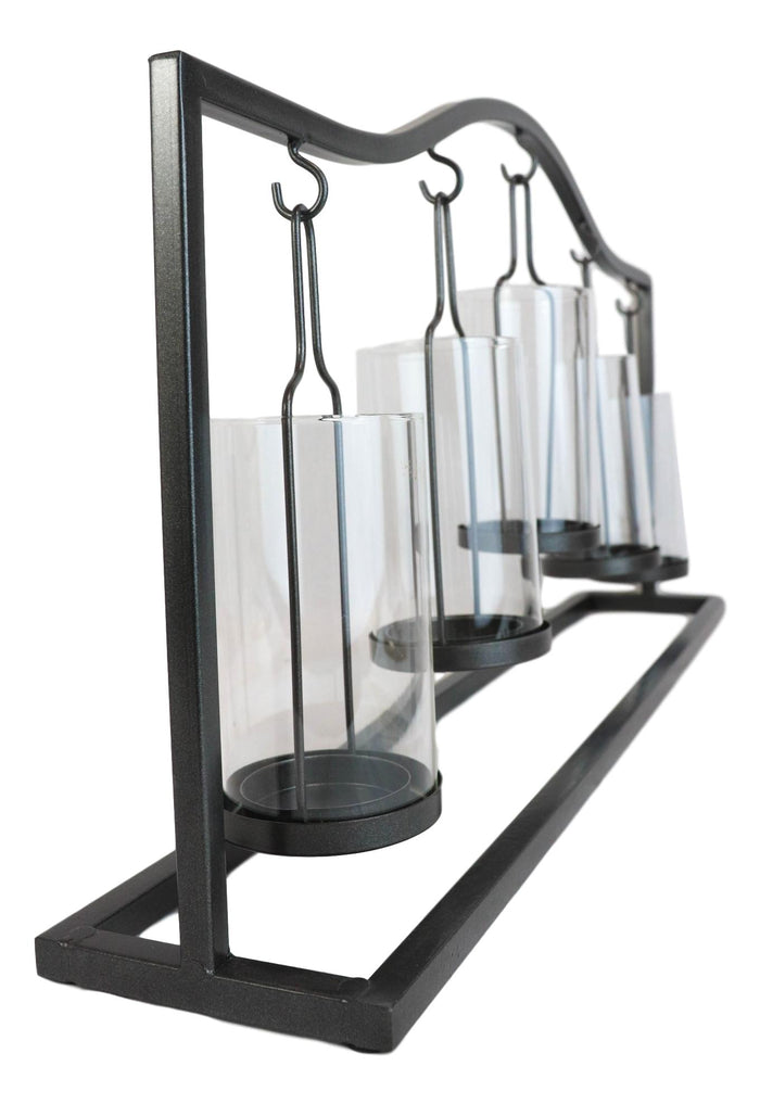 Ebros Gift Western Black Arched Metal Stand Decorative 5 Penta Votive Candles Candleholder
