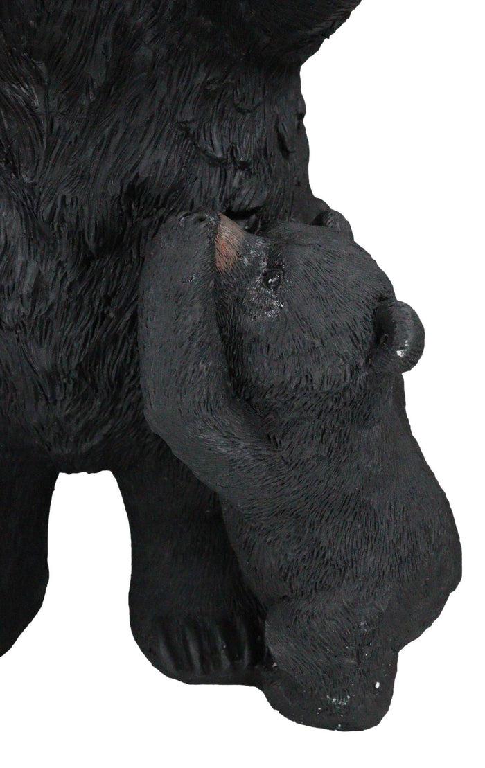 Ebros Gift Western Black Mother Bear With Cub Toilet Paper Holder Floor Standing Figurine