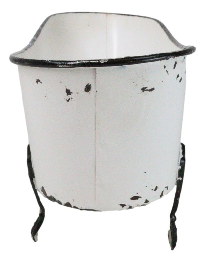 Ebros Gift Western Country Rustic Metal Freestanding Bathtub Replica Decor 10"L