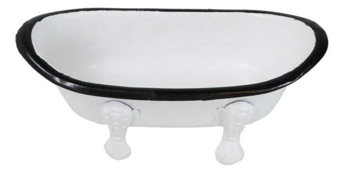 Ebros Gift Western Country Rustic Metal Freestanding Small Bathtub Replica Decor 5.75"L