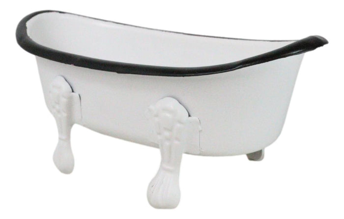 ebros gift Western Country Rustic Metal Freestanding Small Bathtub Replica Decor 5.75"L