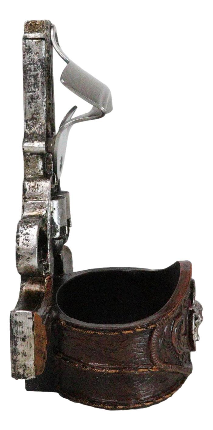 Ebros Gift Western Cowboy 2 Gun Pistols Silver Texas Longhorn Concho Wall Bottle Cap Opener