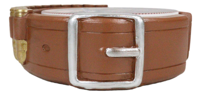 Ebros Gift Western Cowboy Ammo Bullets Belt With Dual Crossed Revolver Guns Coaster Set