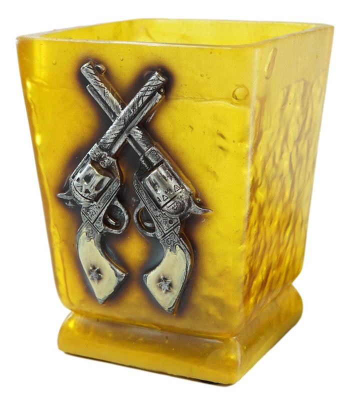 Ebros Gift Western Cowboy Crossed Six Shooters Revolver Guns Acrylic Glass Night Light Lamp