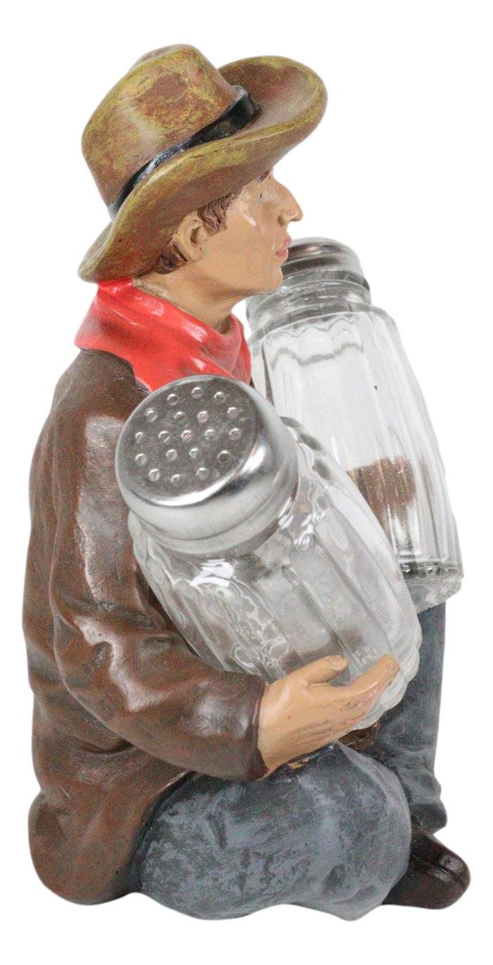 Ebros Gift Western Cowboy Kissing Cowgirl Magnetic Ceramic Salt And Pepper Shakers Set