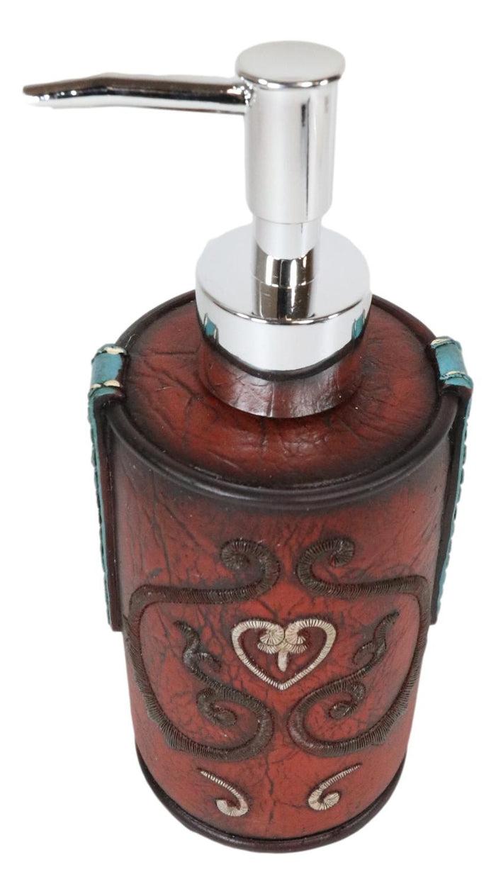 Ebros Gift Western Cowgirl Red Love Heart Scrollwork Lace Liquid Soap Pump Dispenser