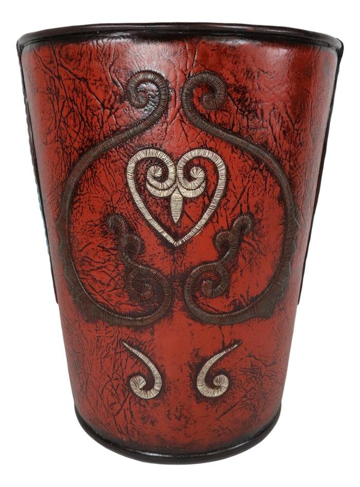 ebros gift Western Cowgirl Red Valentines Love Heart Lace Scrollwork Waste Basket Trash Bin