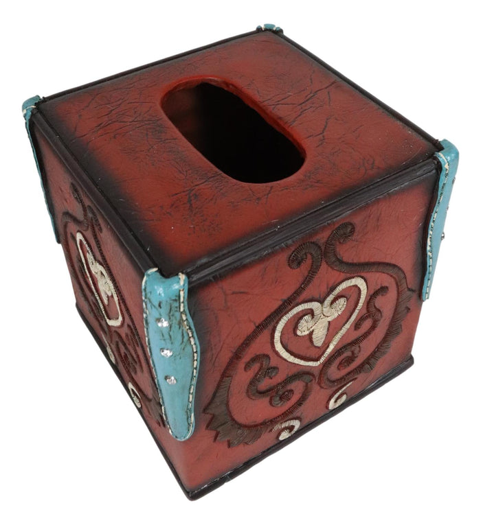 Ebros Gift Western Cowgirl Red Valentines Love Heart Lace Scrollwork Tissue Box Cover Decor