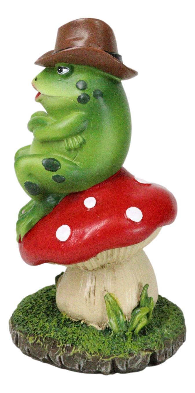 Ebros Gift Western Outlaw Cowboy Frog On Mushroom Backflow Incense Cone Burner Figurine