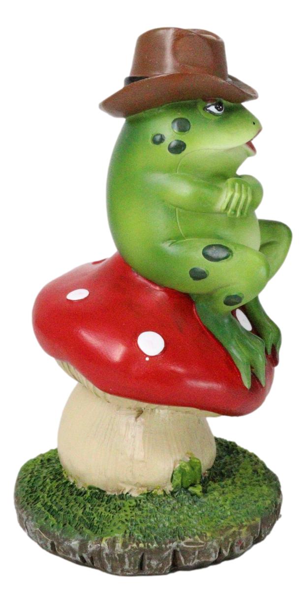 Ebros Gift Western Outlaw Cowboy Frog On Mushroom Backflow Incense Cone Burner Figurine