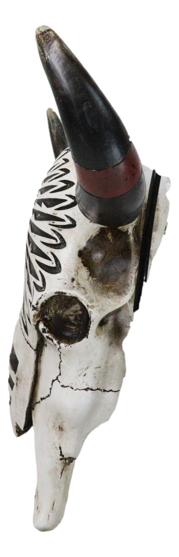 Ebros Gift Western Patriotic USA Flag Army Branch Eagle Key Emblem Cow Skull Wall Decor