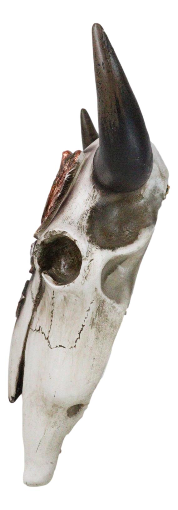 Ebros Gift Western Patriotic USA Flag Army Branch Eagle Key Emblem Cow Skull Wall Decor