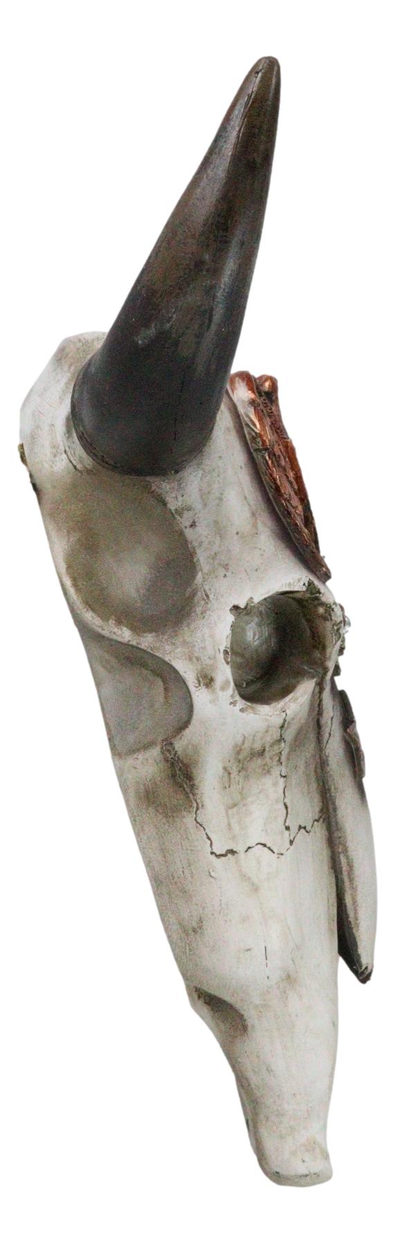 Ebros Gift Western Patriotic USA Flag Army Branch Eagle Key Emblem Cow Skull Wall Decor