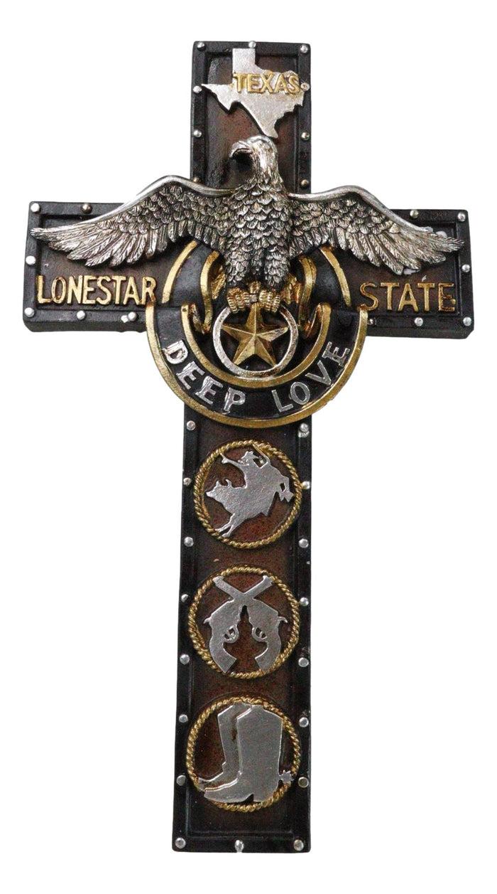 ebros gift Western Rodeo Cowboy Pistols Spur Boots Texas Lone Star State Eagle Wall Cross