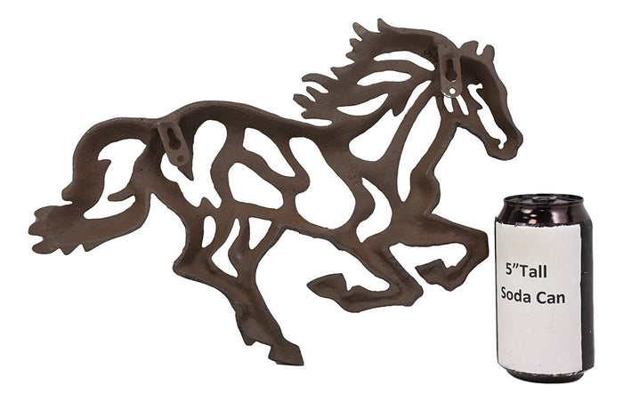 Ebros Gift Western Running Horse Filigree Design Cast Iron Metal Wall Decor Accent 14.5"W